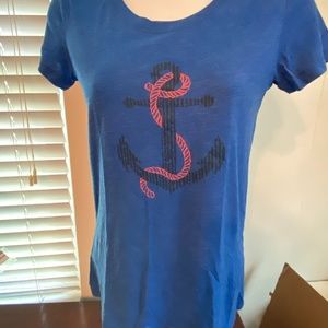 Cinder + Salt blue anchor rope shirt S